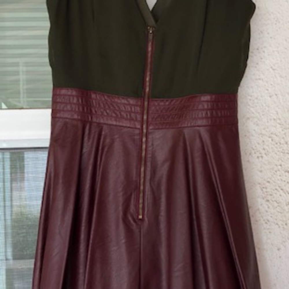 ARK & CO fun A-line dress w/faux leather skirt S - Picture 4 of 8